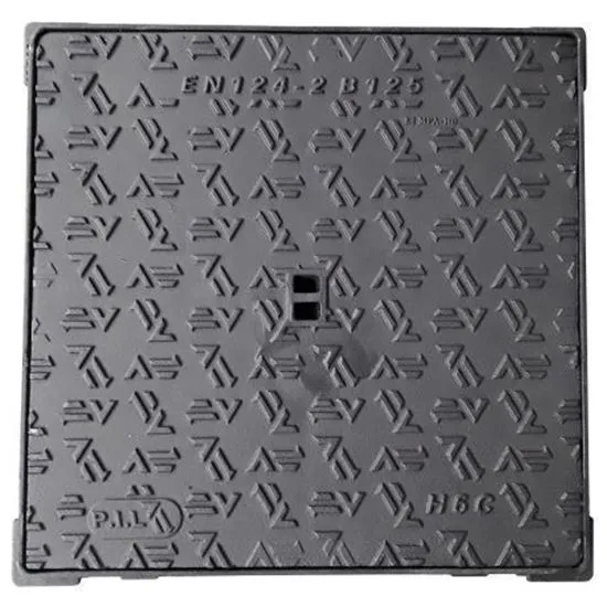 [SCA2F80DE] GIETIJZER DEKSEL 805 x 805 KLASSE B125 ROESTVRIJ ZWART EPOXY-GECOAT