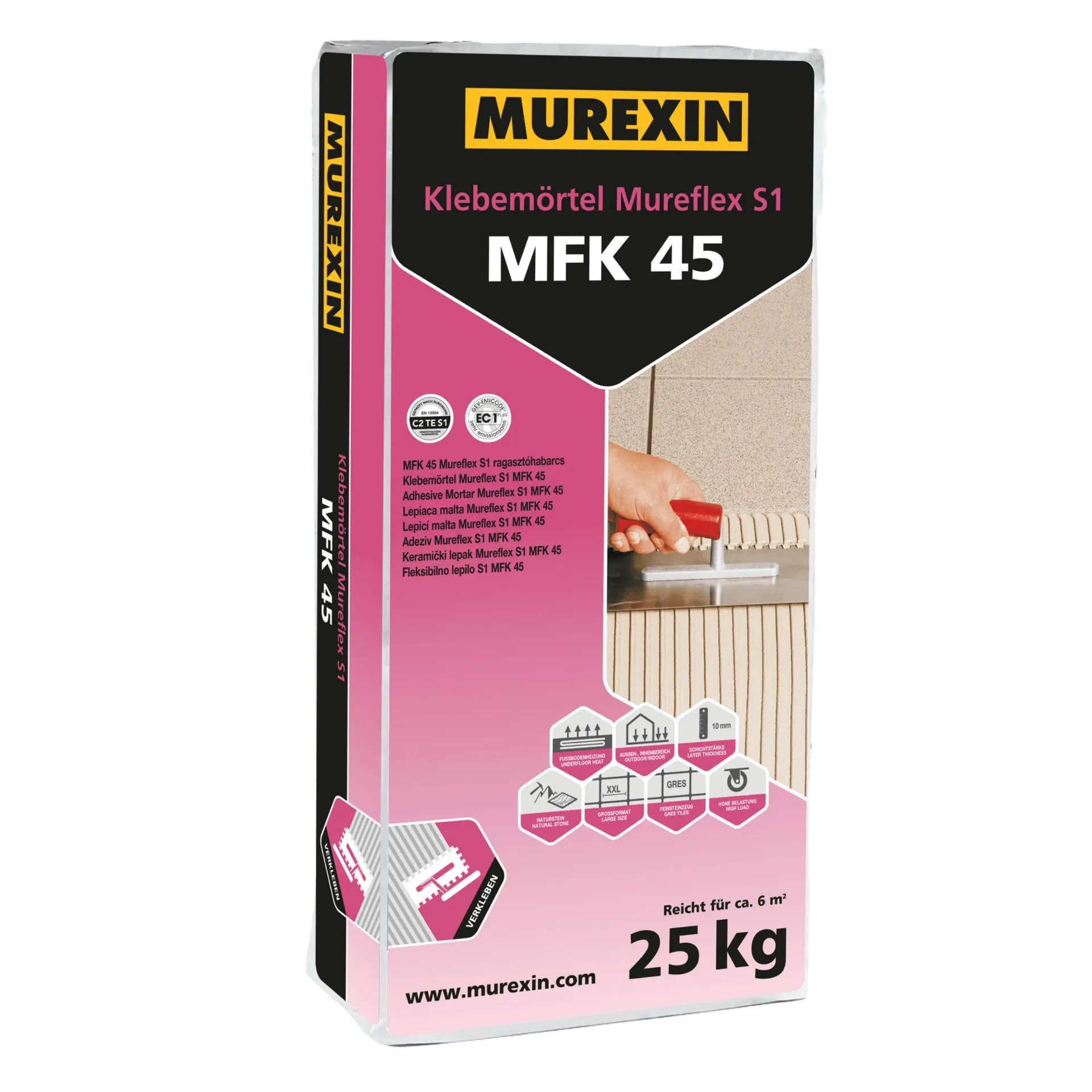 [SCOC5055] MUREXIN MFK45 FLEXIBELE TEGELLIJM GRIJS 25KG     *OB*