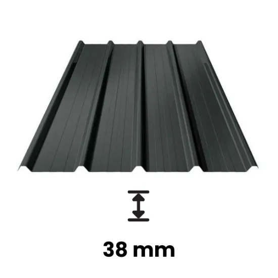 PROFIELPLAAT ANTRACIET GS40 - 3M - NOS