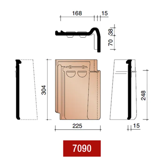[DKO12840607] KOR. STORMPAN 44   RUSTIEK (872) RECHTER GEVELPAN