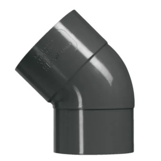 DAKGOOT BOCHT PVC ø80 M/F 45° ANTRACIET