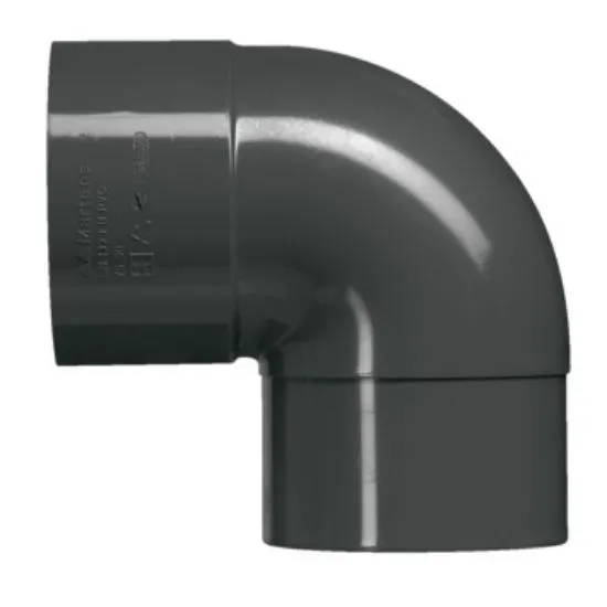 [DSC1505.0988] DAKGOOT BOCHT PVC ø80 M/F 90° ANTRACIET