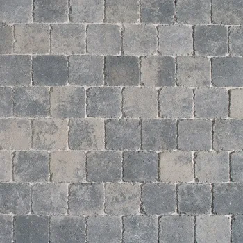 [GMAKLINKDAMOP] KLINKER DAMME GETROMMELD GRIJS/ZWART 20x20x6